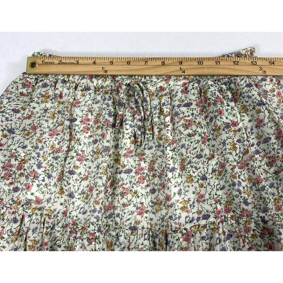 &merci Skirt Womens Medium Tiered Ruffle Floral Cottagecore Fairy Flowy Pockets - Picture 6 of 11